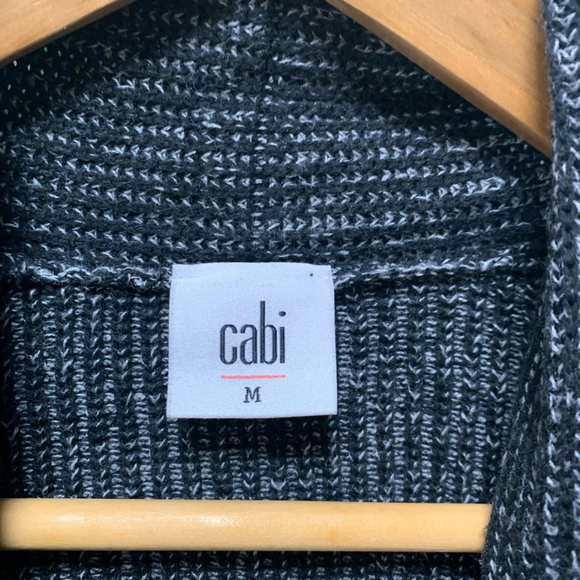 B04-CAbi Cloak Black Marbled Long-Lined Knit Cardigan Style 3530 M - Picture 3 of 6